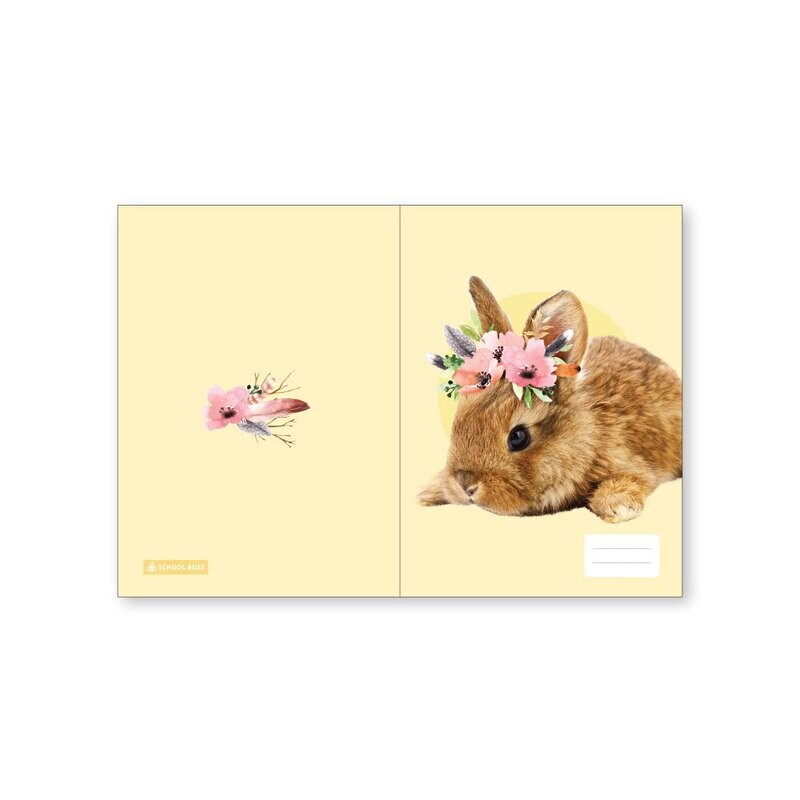 BOOK COVERS SCHOOL BUZZ SCRAPBOOK 340X250MM FLOWER BUNNY