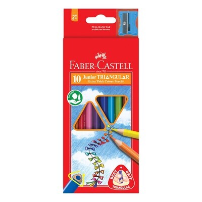 PENCIL COLOURED FABER-CASTELL TRIANG GRIP PK10