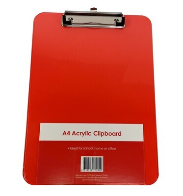 CLIPBOARD GNS A4 ACRYLIC RED