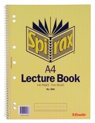 LECTURE BOOK SPIRAX 906 A4 SIDE OPENING 140PG