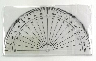 PROTRACTOR GNS 10CM 180 DEGREE CLEAR