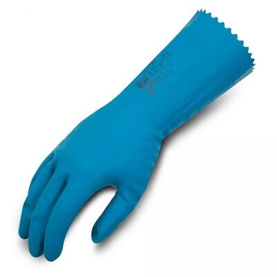 RUBBER LATEX GLOVES - Reusable Blue Silverlined
