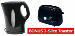 SP- KETTLE NERO 1.7L CORDLESS BLACK BONUS 2 SLICE TOASTER