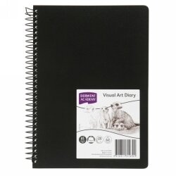 SP- VISUAL ART DIARY DERWENT ACADEMY A5 PORTRAIT BLACK 120PG
