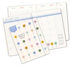 PLANNER 2024 ORANGE CIRCLE 250X190MM JUST RIGHT MTV DOTTED PALMS