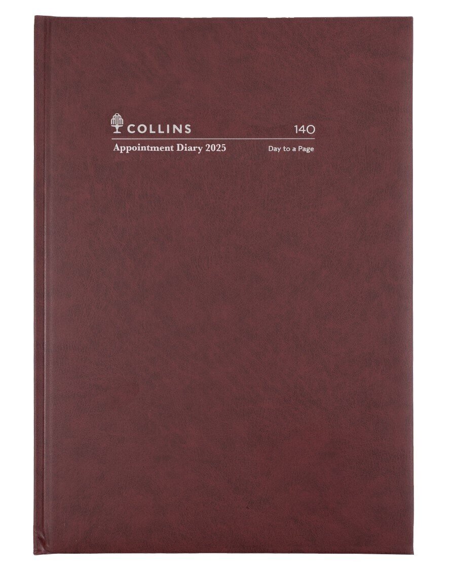 DIARY 2025 COLLINS A4 APPT DTP EARLY EDITION BURGUNDY