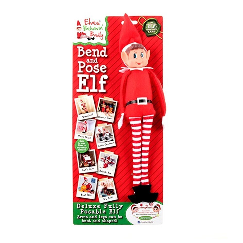 XMAS ELVES BENDABLE ELF BOY SOFT BODY VINYL FACE 390MM ASST