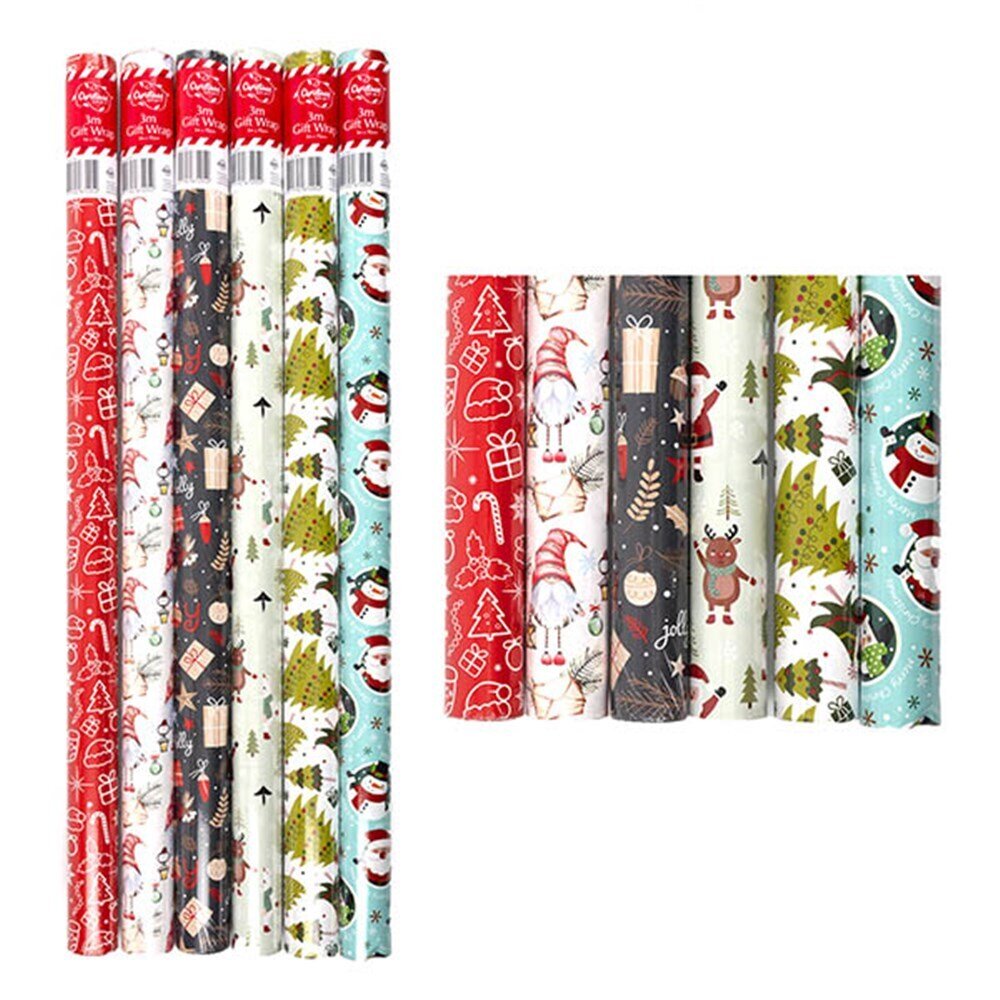 WRAP XMAS 3MX70CM 8 ASST DESIGNS