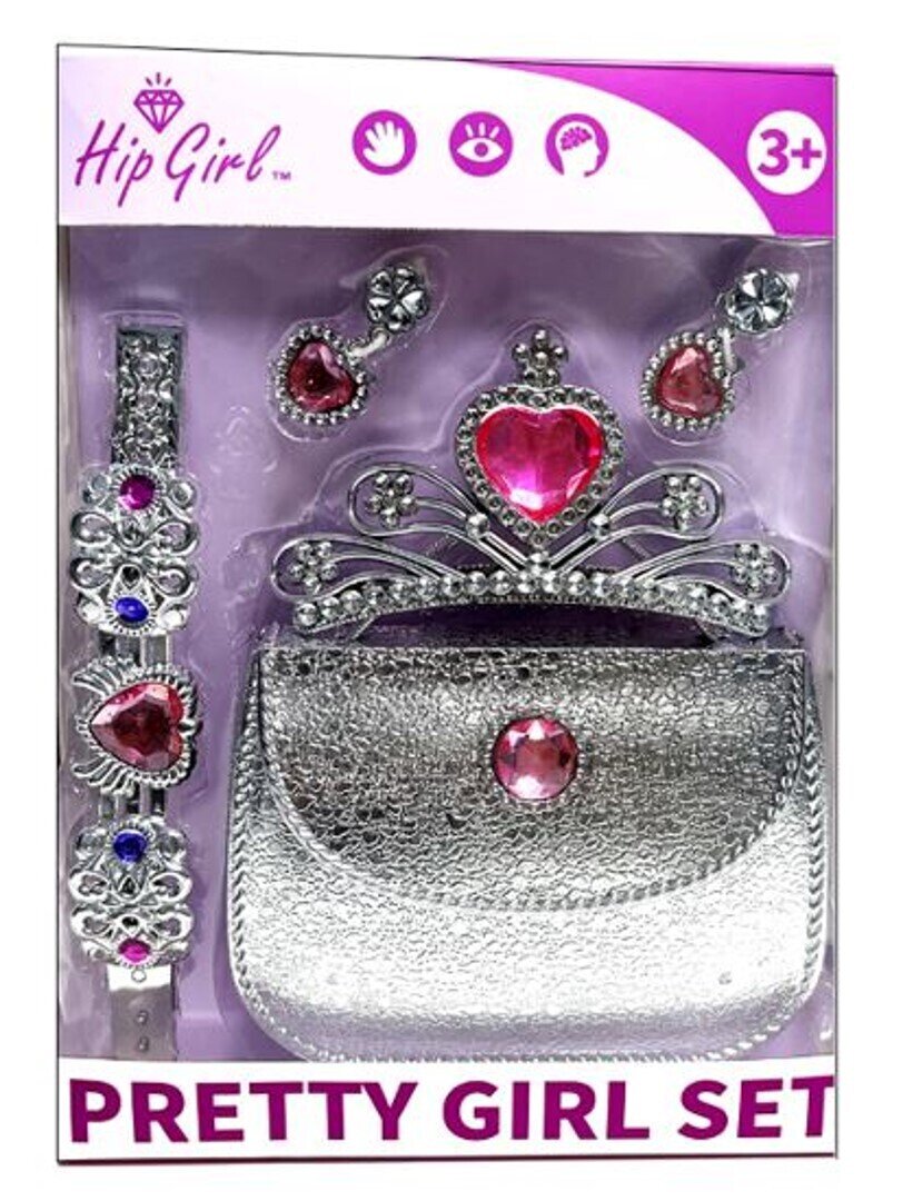 TOY DRESS UP SILVER CLUTCH WITH ACCESSORIES