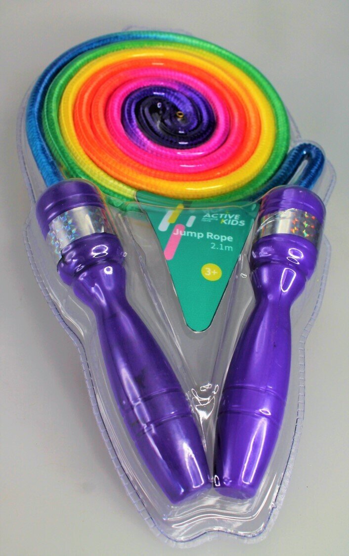 TOY SKIPPING ROPE CURLED RAINBOW 2.1M