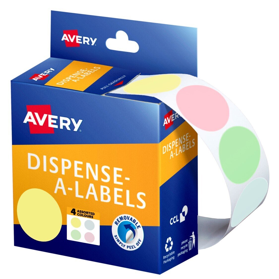 LABEL AVERY 24MM DIAM FSC CIRCLE ASSORTED PASTEL PK300