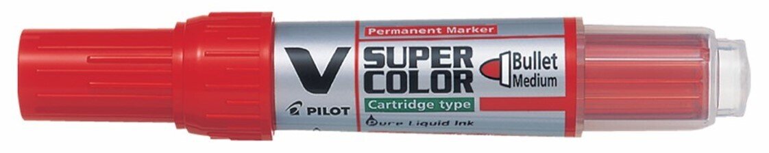 SP- MARKER PILOT PERMANENT BEGREEN SUPERCOLOR BULLET TIP RED
