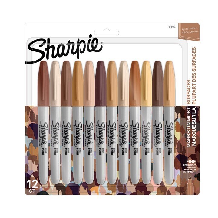 SP- MARKER SHARPIE FINE PERM PORTRAIT COLOURS PK12
