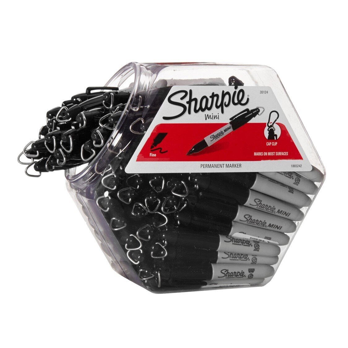MARKER SHARPIE PERMANENT FINE 1.0MM BLACK MINI CANISTER 72
