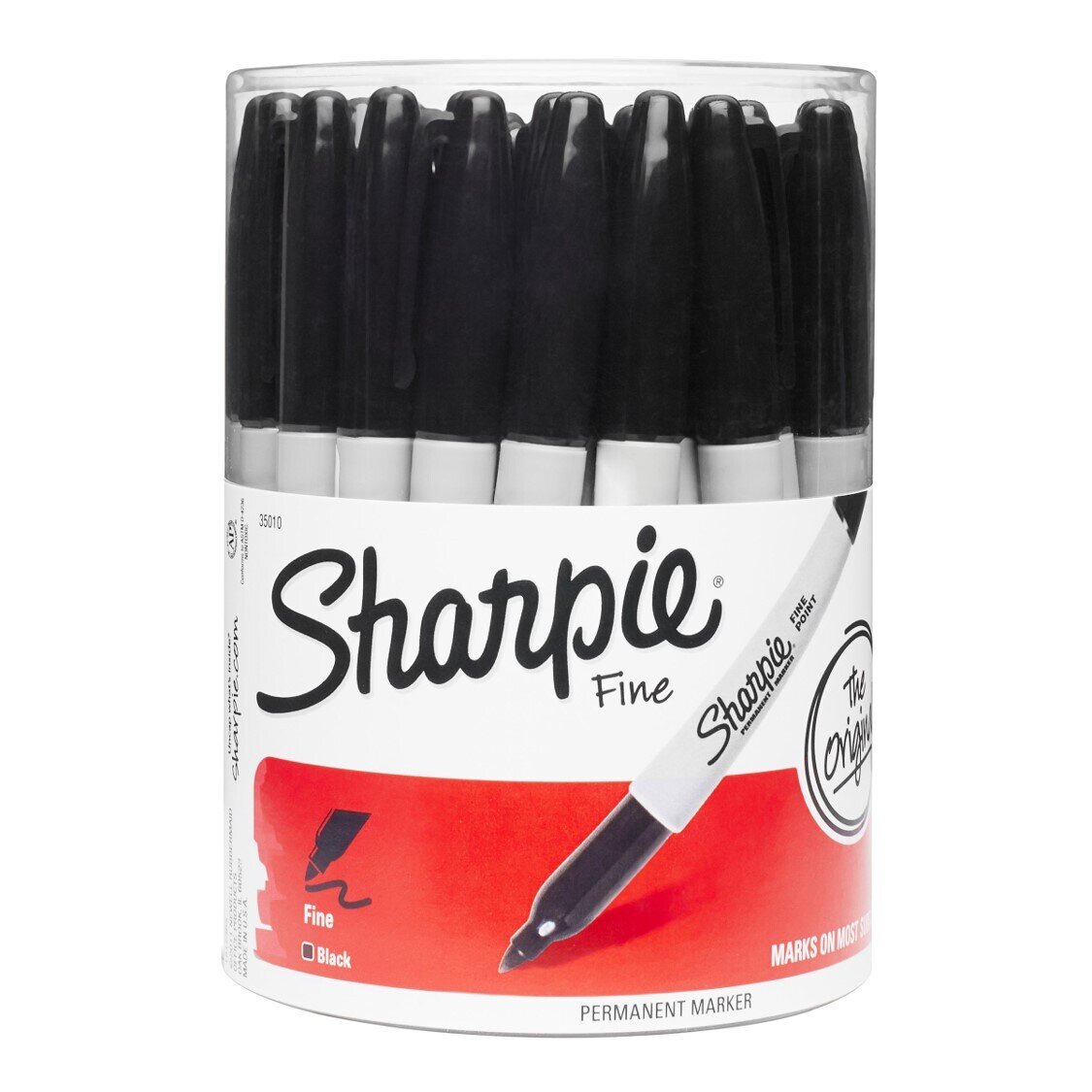 MARKER SHARPIE PERMANENT FINE 1.0MM BLACK CANISTER 36