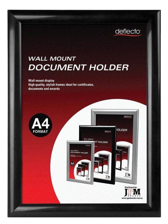 DOCUMENT HOLDER DEFLECTO A4 WALL MOUNT BLACK