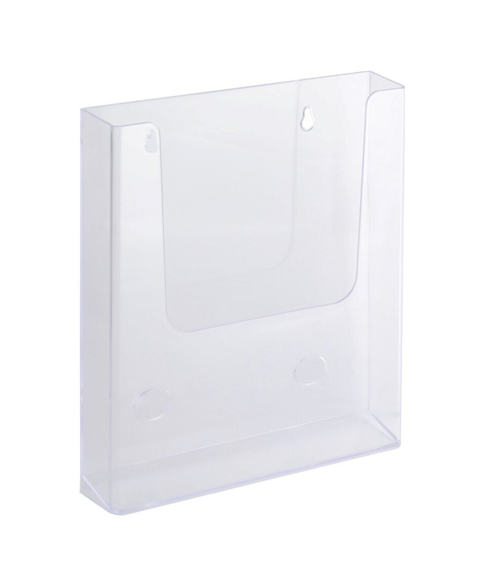 BROCHURE HOLDER SINGLE A5 WALL MOUNT PORTRAIT CLEAR