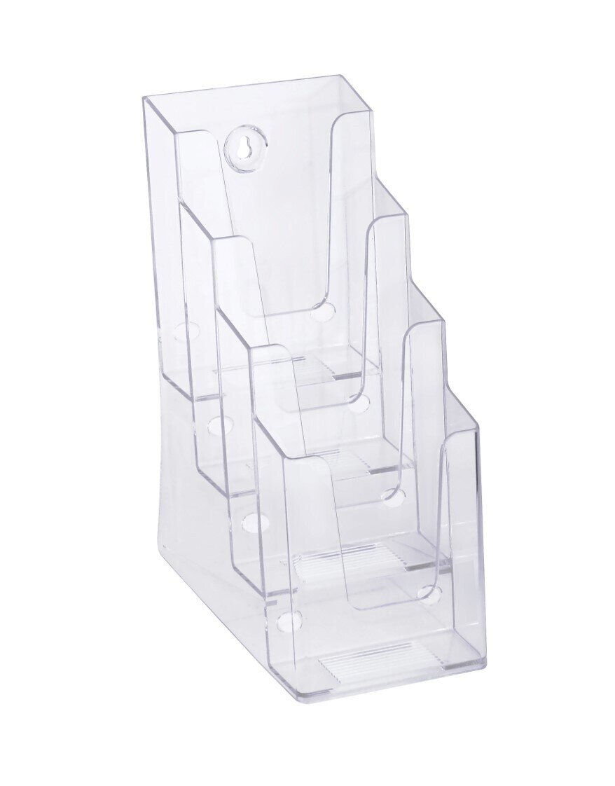 BROCHURE HOLDER 4 TIER DL DESK / WALL MOUNT  PORTRAIT CLEAR