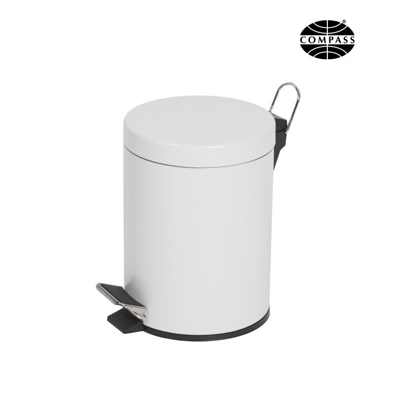 PEDAL BIN COMPASS 5L POWDER COATED WHITE
