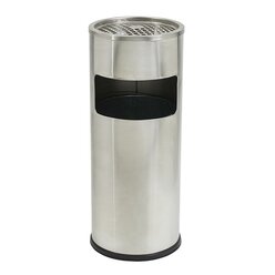SP- LOBBY BIN COMPASS 10L STAINLESS STEEL WITH ASHTRAY