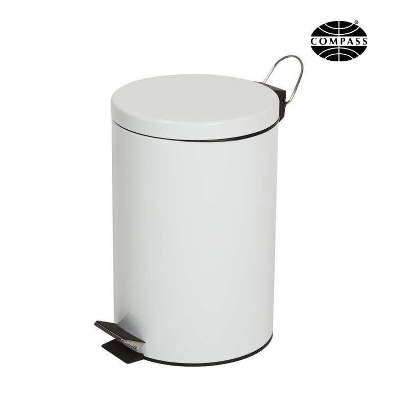 BIN PEDAL COMPASS 12L POWDER COATED WHITE