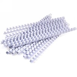 SP- BINDING COMBS FELLOWES 14MM 21 RING ROUND PLASTIC WHITE PK100