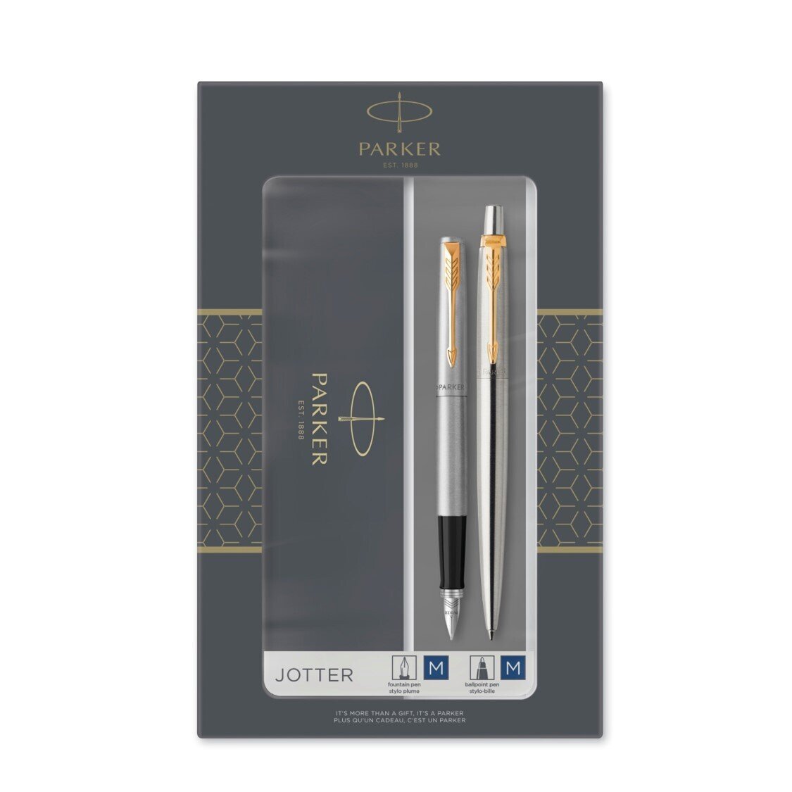 PEN PARKER GIFT SET DUO JOTTER SS GT BALLPEN & FOUNTAIN PEN