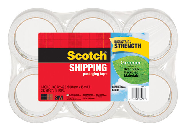 SHIPPING TAPE  SCOTCH 48MMX45M 3750-G-6 CLEAR  PK6