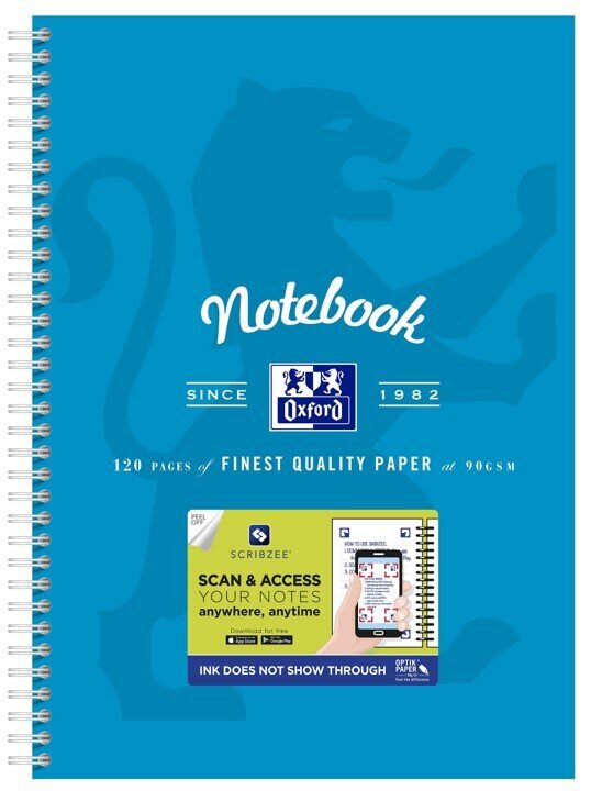 NOTEBOOK OXFORD A4 SCRIBZEE� COMPATIBLE TURQUIOSE 120PG