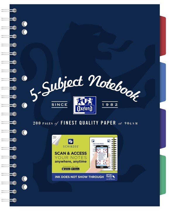 SUBJECT BOOK OXFORD A4 SCRIBZEE� COMPATIBLE NAVY 200PG