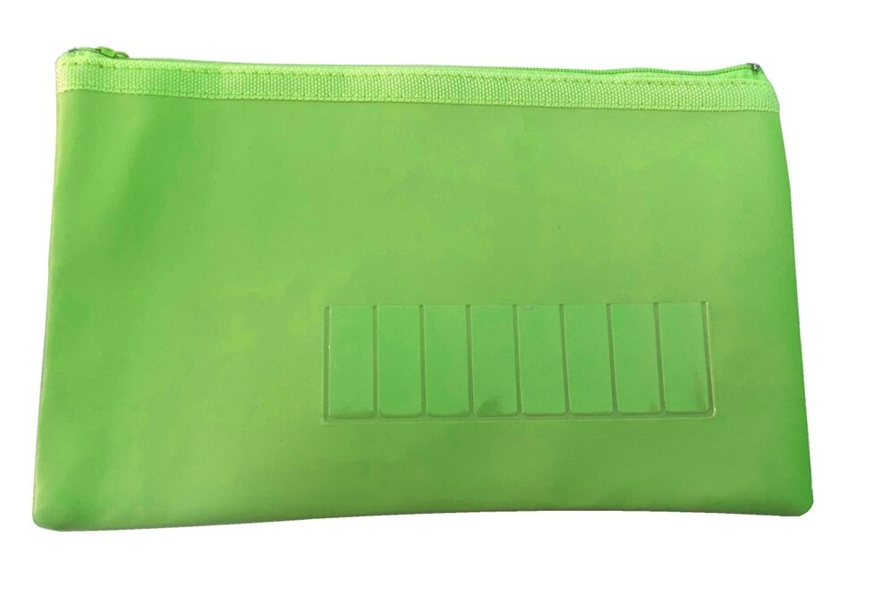 PENCIL CASE SCHOOLPRO 375X264MM NAME LARGE GREEN