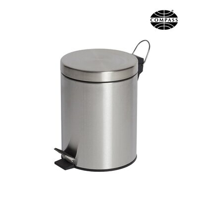 BIN PEDAL COMPASS 5L ROUND STAINLESS STEEL