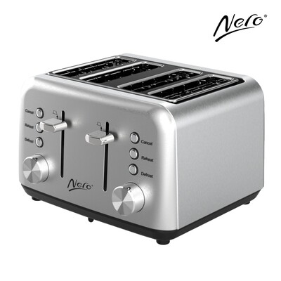 SP- TOASTER NERO 4 SLICE CLASSIC STYLE SILVER STAINLESS STEEL