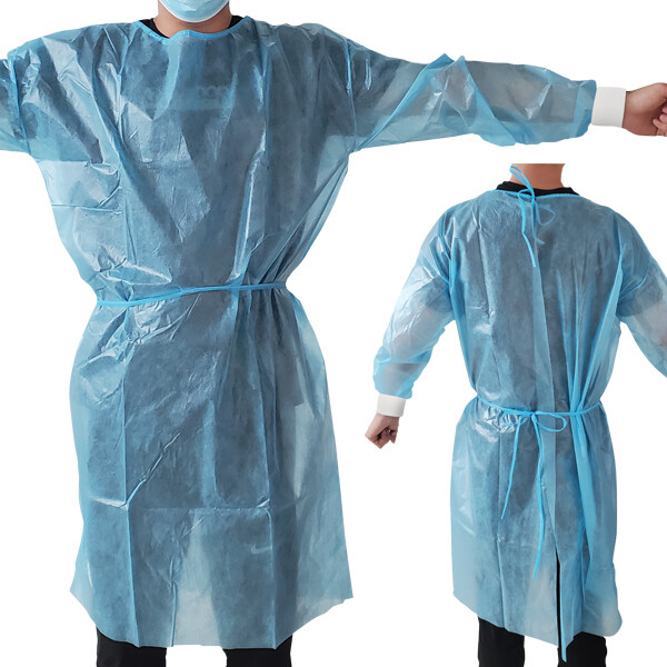Task Isolation Gown Light Blue With Neck and Waist Ties Non-Sterile x 50 pcs