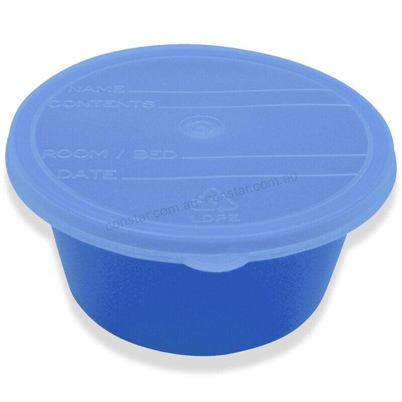 250ml Blue Denture Bowl & Lid x 50pcs