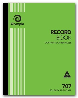 RECORD BOOK OLYMPIC 707 TRIP C/LES 10X8 (07361)