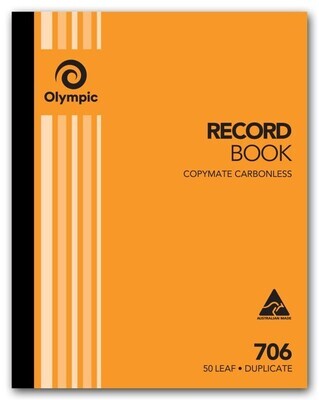 RECORD BOOK OLYMPIC FSC 706 DUP C/LESS 10X8 (07360)