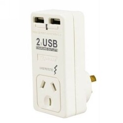 SINGLE ADAPTOR ITALPLAST WITH SURGE PROTECTION & USB CHARGER