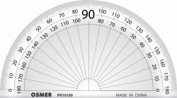 PROTRACTOR OSMER 10CM 180 DEGREE CLEAR
