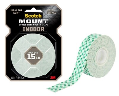 MOUNTING TAPE SCOTCH 2.5CMX3.2M 314H-MED D/SIDED INDOOR WHITE