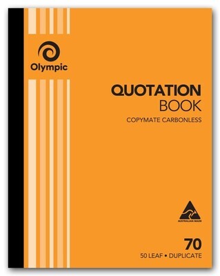 QUOTE BOOK OLYMPIC FSC 70 DUP C/LESS 10X8 (30544)