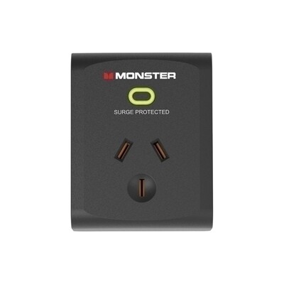 Monster Single Socket Surge Protector - Black