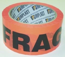 TAPE PACKAGING FLURO ORANGE FRAGILE 48MMX66M ROLL