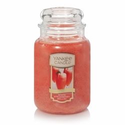 CANDLE YANKEE CLASSIC LARGE JAR WHITE STRAWBERRY BELLINI
