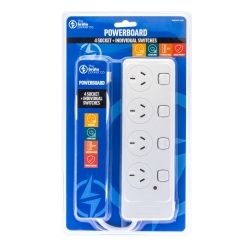 POWERBOARD THE BRUTE POWER CO. 4 SOCKET+ INDIVIDUAL SWITCH WHITE