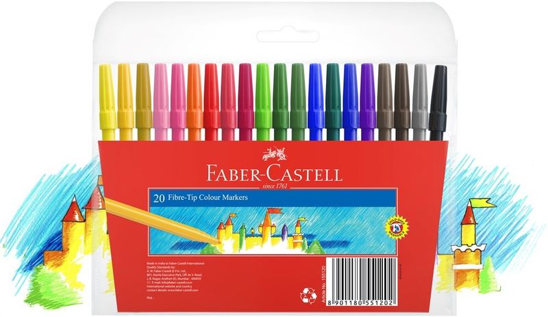 MARKER FABER-CASTELL COLOUR ASSTD WLT20