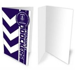 GREETING CARD AFL FREMANTLE GUERNSEY WITH BADGE