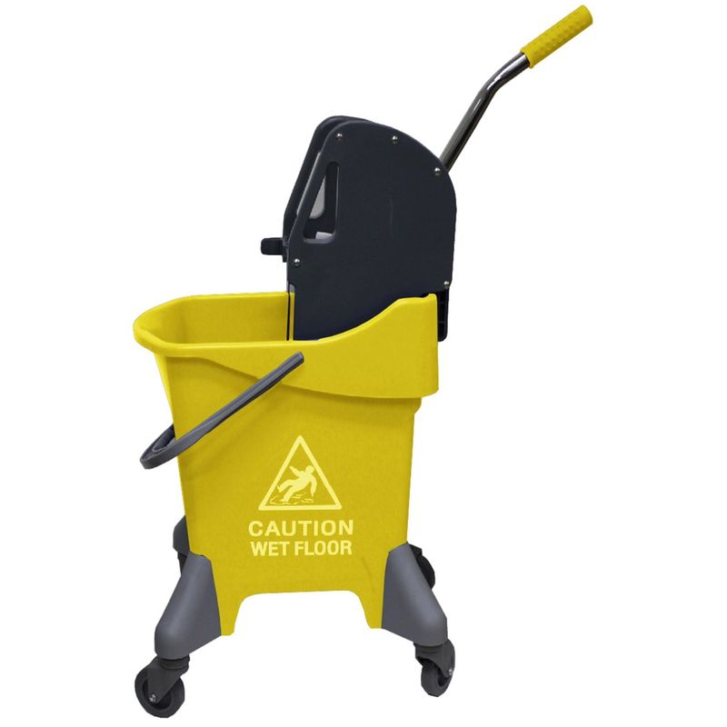 SP- BUCKET MOP 31L YELLOW DELUXE DOWNWARD PRESS WRINGER 38X28X45.5cm CLEANL