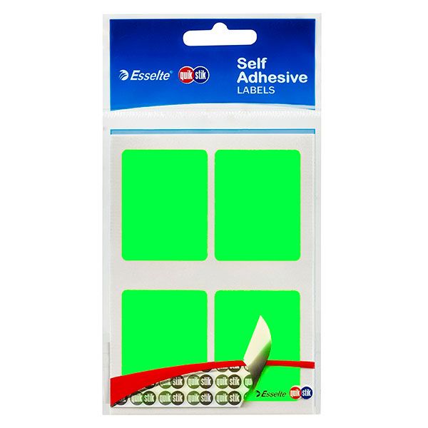 LABEL QUIK STIK F/P 35X45 FLUORO GREEN
