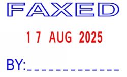 STAMP DESKMATE SELF INKING FAXED/DATE BLUE/RED